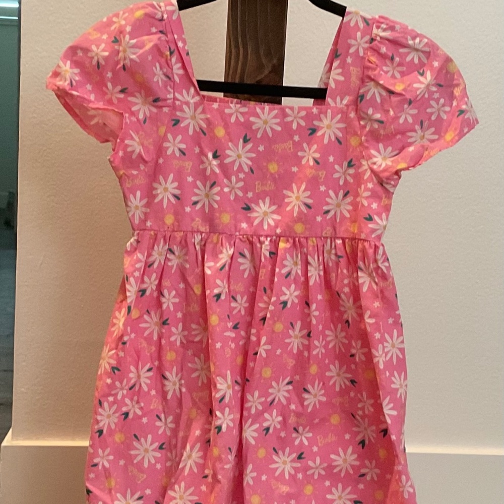 Pink Barbie dress with flowers and suns